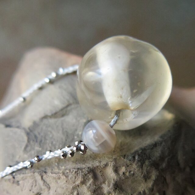 アンティーク 古代水晶 特大 ＆ 古代瑪瑙 ＋ メタルビーズ