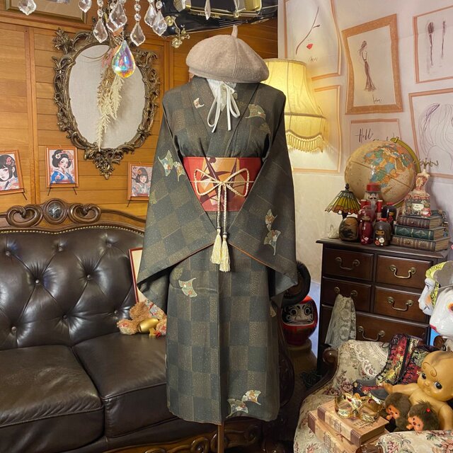 着物リメイク　ワンピースドレス 着物リメイク】ワンピース ドレス