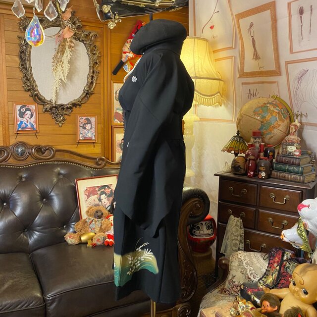 黒留袖 着物 リメイク ワンピース ドレス ミニミディ 和洋折衷 洗える