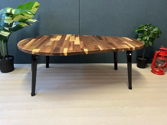 【送料無料】 ローテーブル だるま形 90cm 60cm 杉 折りたたみ脚 送料無料】 ローテーブル だるま形 90cm 60cm アカシア 折りたたみ脚