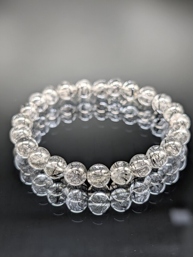 高品質・金運】ブラックルチルクォーツ 8mm ブレスレット | iichi 日々