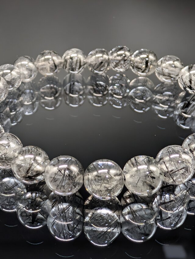 高品質・金運】ブラックルチルクォーツ 8mm ブレスレット | iichi 日々