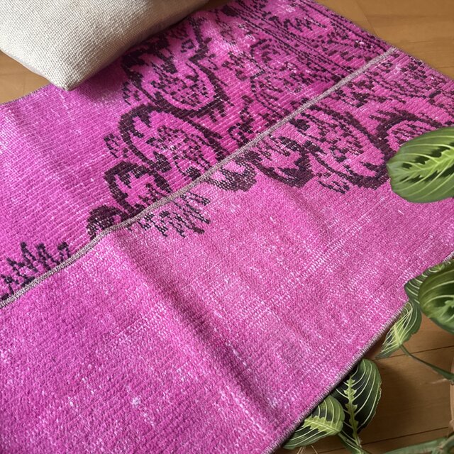 95×175 コーラルピンクパッチワークラグ　トルコヴィンテージラグ 95×175 コーラルピンクパッチワークラグ トルコヴィンテージラグ ラグ