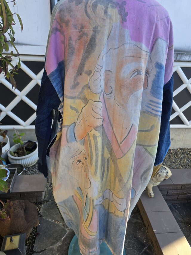 着物リメイク BORO のぼり 型染め 刺し子 パッチワーク コート | iichi