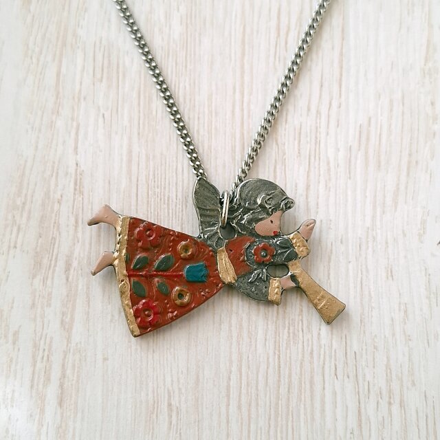 KÜHN》 blowing horn angel pewter キューン ピューター ヴィンテージ
