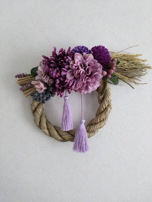 お洒落しめ縄リース（パープル） | iichi 日々の暮らしを心地よくする