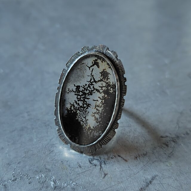 週末セール デンドリティックアゲート シルバーリング サイズ13号 4739e68bbb7fac3c5b05dfe84474ac