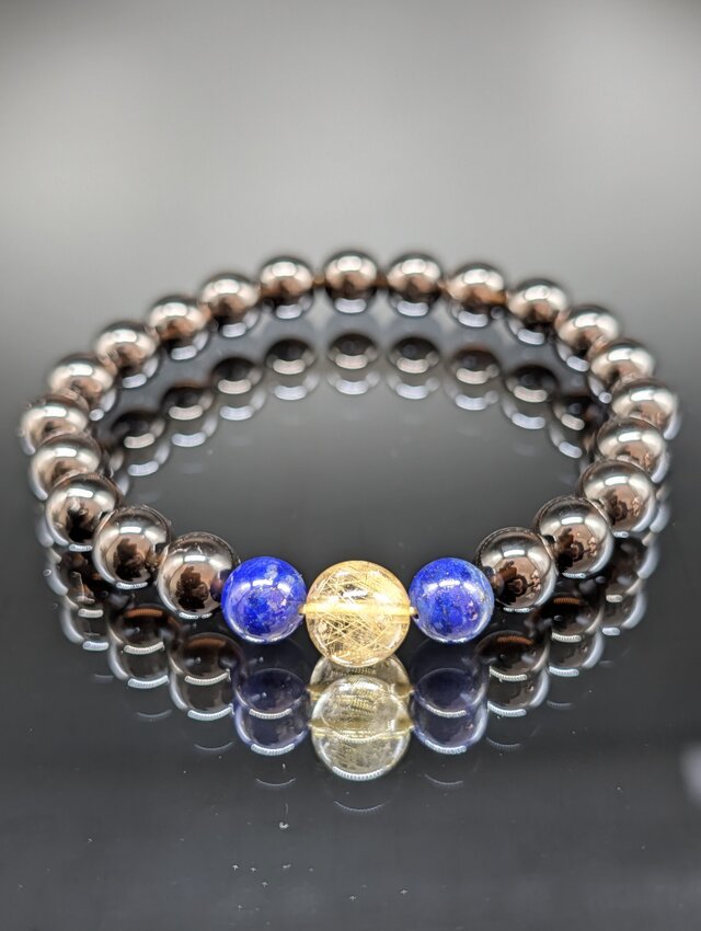 高波動・不幸断絶・金運】ゴールドルチルクォーツ ラピスラズリ