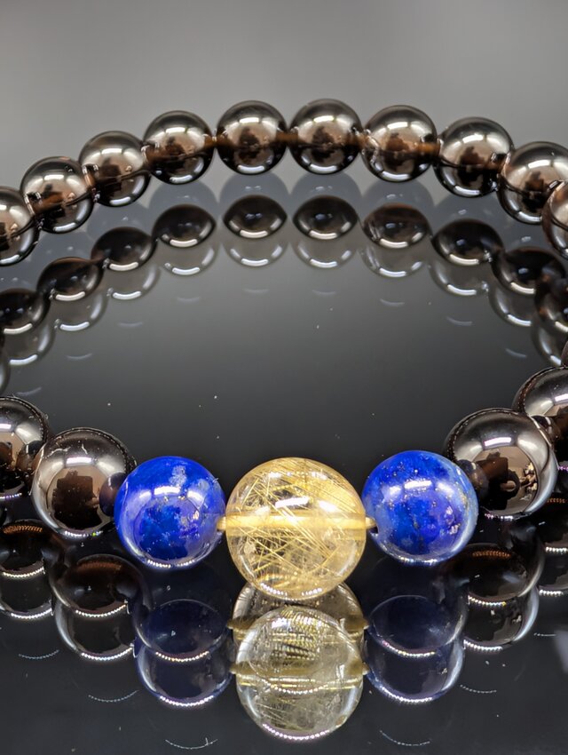 高波動・不幸断絶・金運】ゴールドルチルクォーツ ラピスラズリ