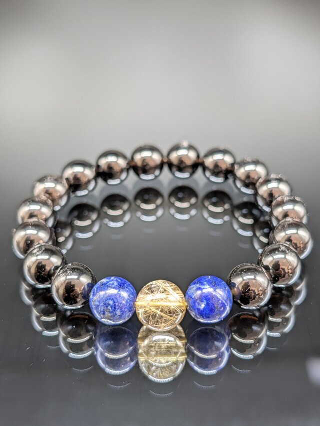 高波動・不幸断絶・金運】ゴールドルチルクォーツ ラピスラズリ