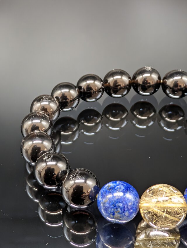 高波動・不幸断絶・金運】ゴールドルチルクォーツ ラピスラズリ