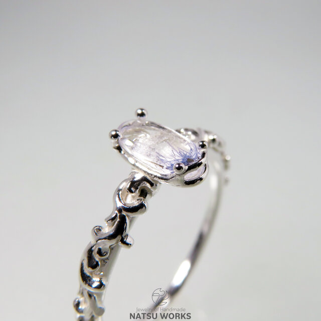 高品質　ホワイトデュモルチェライトインクォーツ リング フワフワ デュモルチェライトインクォーツリング – Haruka Ozone online store