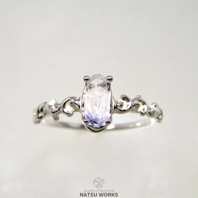 デュモルチェライト in クォーツ リング / Dumortierite in Quartz