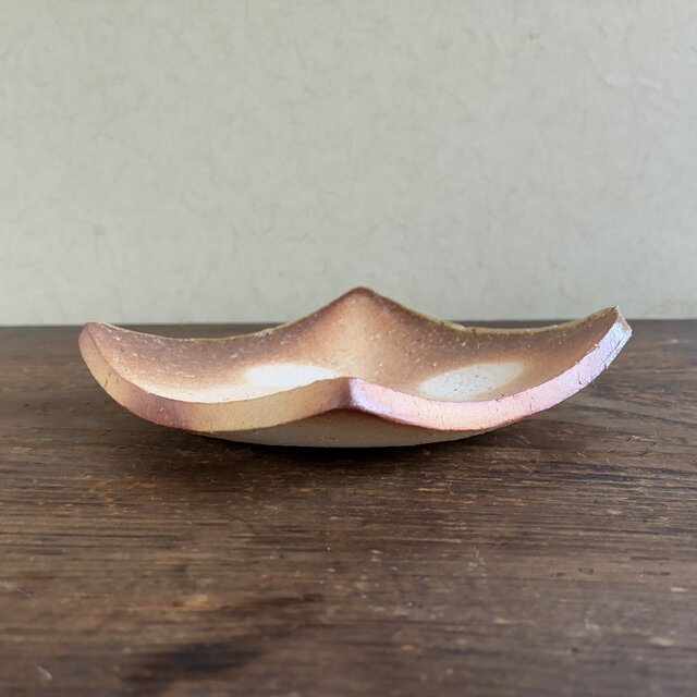 信楽焼 白荒土 穴窯焼成・四方上げ皿 15cm（No3）｜角皿・菓子皿・前菜