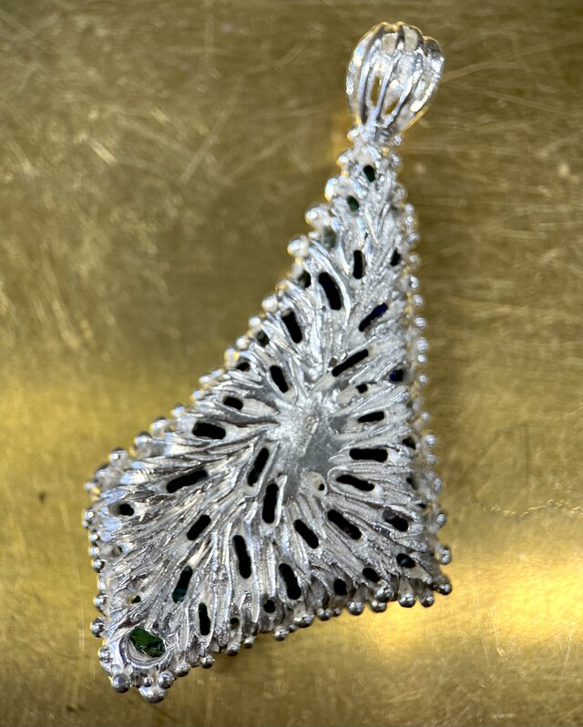 ローマングラスsilverペンダント(送料無料)ガラスが宝石になった