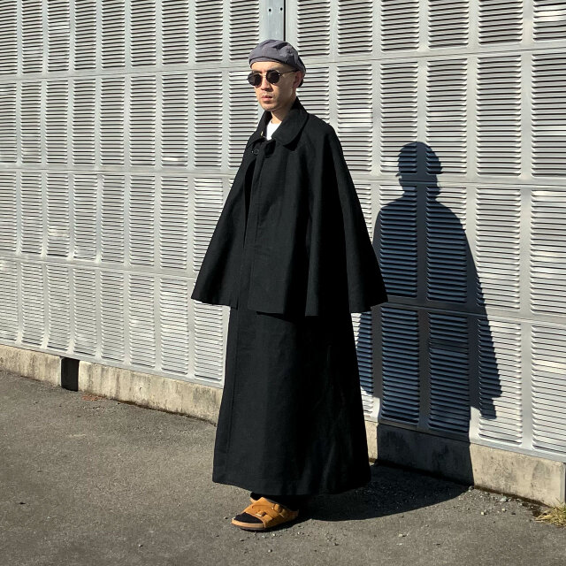 大正〜昭和初期 ウール トンビマント インバネスコート 二重廻し