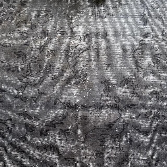 92.5×92.5 正方形 ダークグレイ ボタニカル トルコヴィンテージラグ