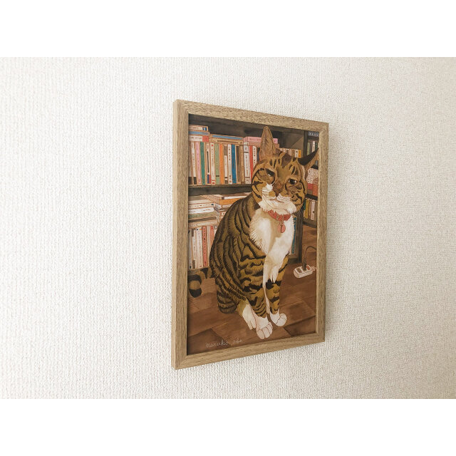 手作り額付き絵画　title「はるうららニャンコ」 手作り額付き作品 title「はるうららニャンコ」 - メルカリ