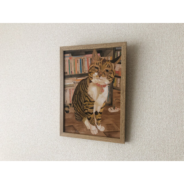 チーター　額付　猫　原画 9c5f6cc9099b75248c110fe3f9d196