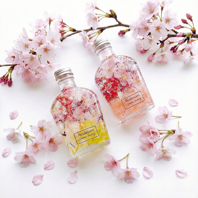 2本セット】春を告げる桜のハーバリウム spring フラワーギフトの