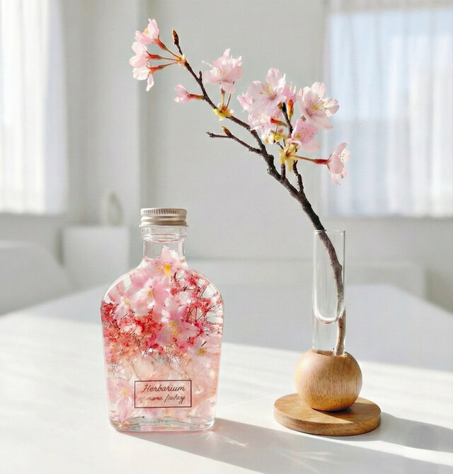 2本セット】春を告げる桜のハーバリウム spring フラワーギフトの