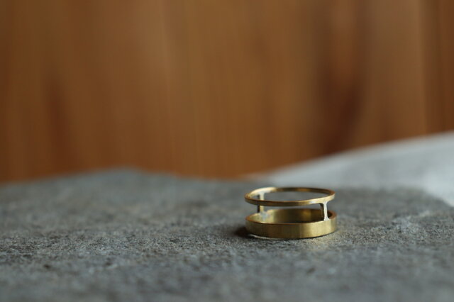 真鍮リング ダブルライン | iichi 日々の暮らしを心地よくする