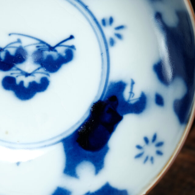 おめでたい絵付け◇松と梅。伊万里 松梅文染付鉢 碗 骨董/antiques