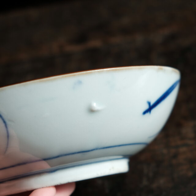 おめでたい絵付け◇松と梅。伊万里 松梅文染付鉢 碗 骨董/antiques