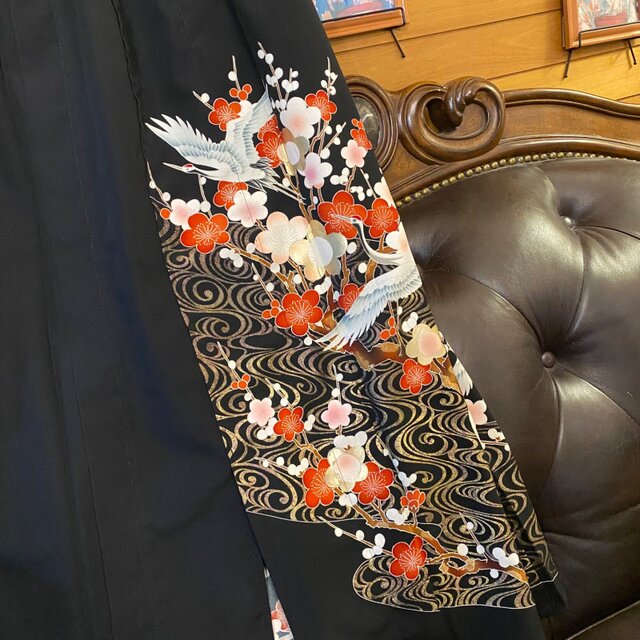 黒留袖 単衣着物 リメイク ワンピース ドレス ロング 和洋折衷 洗える