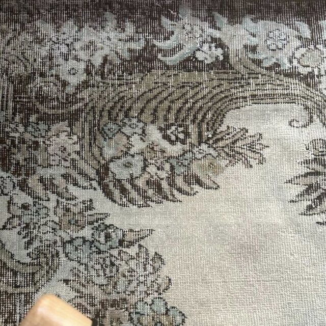 貴重 超大判 161.5×281ボタニカルメダリオン トルコヴィンテージラグ