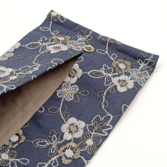 持ち手付き 華やか花柄刺繍 携帯ティッシュケース BOXティッシュから詰