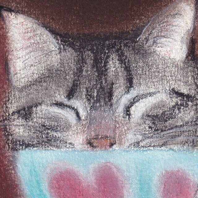 パステル画 猫カクテル（パステル画 原画） | iichi 日々の暮らしを心地よくする