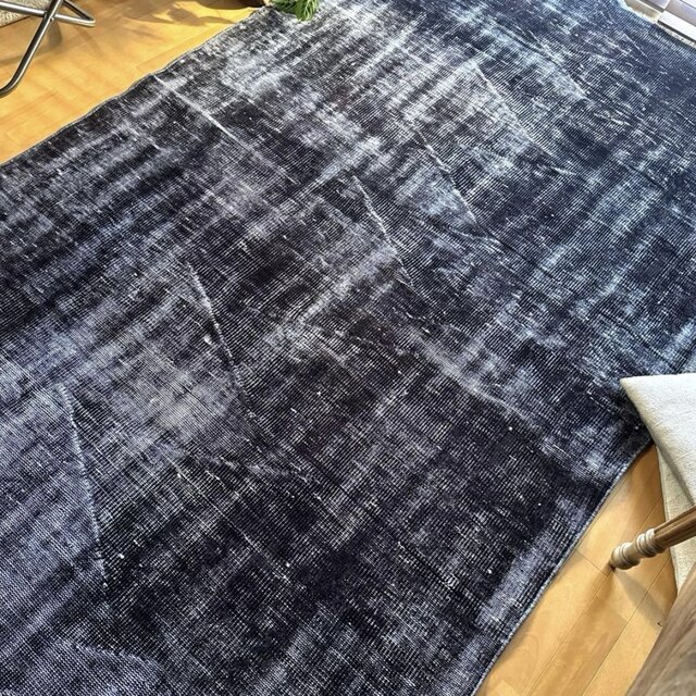 大判151×260 オーバーダイ ブラックダークグレイ トルコヴィンテージ