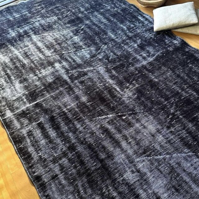 大判151×260 オーバーダイ ブラックダークグレイ トルコヴィンテージ