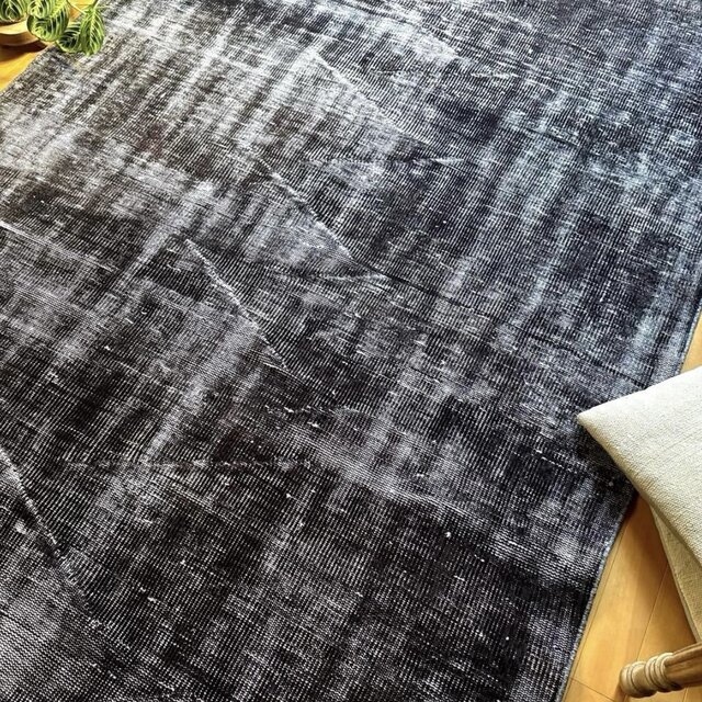 大判151×260 オーバーダイ ブラックダークグレイ トルコヴィンテージ