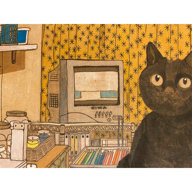 原画「猫の部屋」猫イラスト | iichi 日々の暮らしを心地よくする