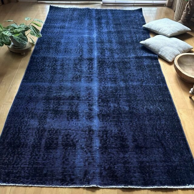 アプリコットカラーのオーバーダイラグ　ヴィンテージ　総フラワーNo.682 アプリコットカラーのオーバーダイラグ ヴィンテージ 総フラワーNo.682