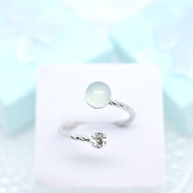 ✧小さな宝石キャンディ✧ シーブルーカルセドニー 華奢見えフォーク