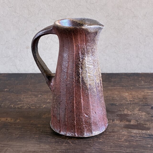 穴窯焼締 把手付き花入｜薪窯｜陶器｜一点もの | iichi 日々の暮らしを