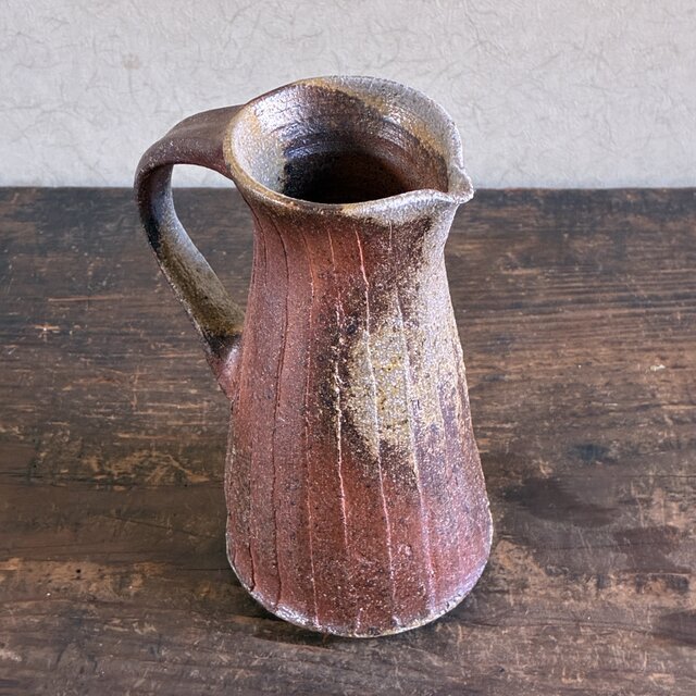 穴窯焼締 把手付き花入｜薪窯｜陶器｜一点もの | iichi 日々の暮らしを