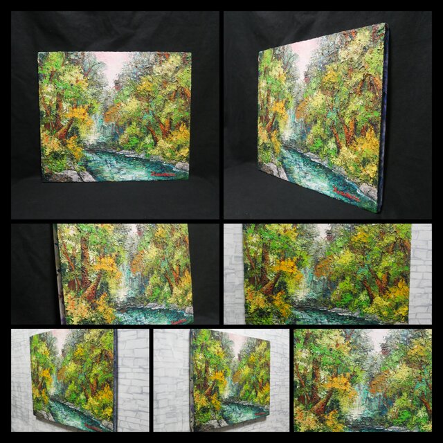 油絵 油彩 油彩画 絵 絵画 【新緑の渓谷】 油絵 絵画 【新緑の渓谷】 | HIROSHI1990