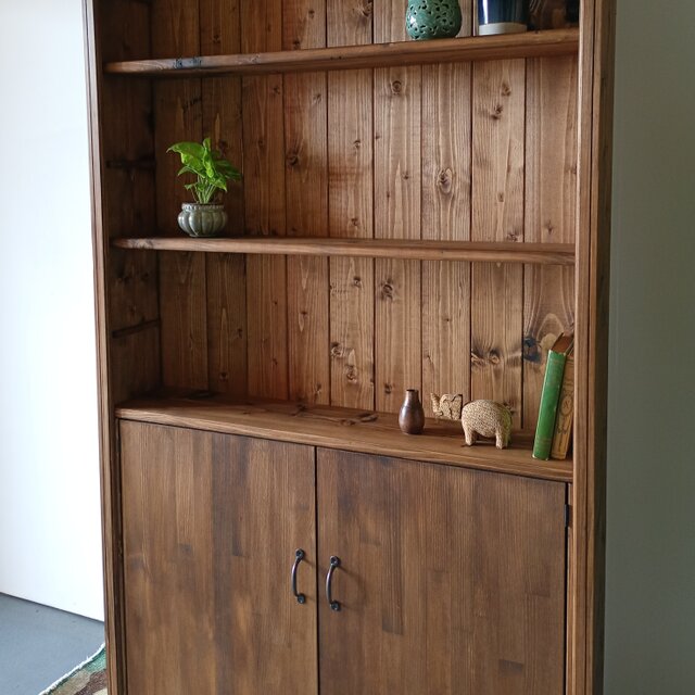 アンティーク木製シンプルキャビネット 木製キャビネット アンティーク アンティーク調 食器棚 チーク無垢材