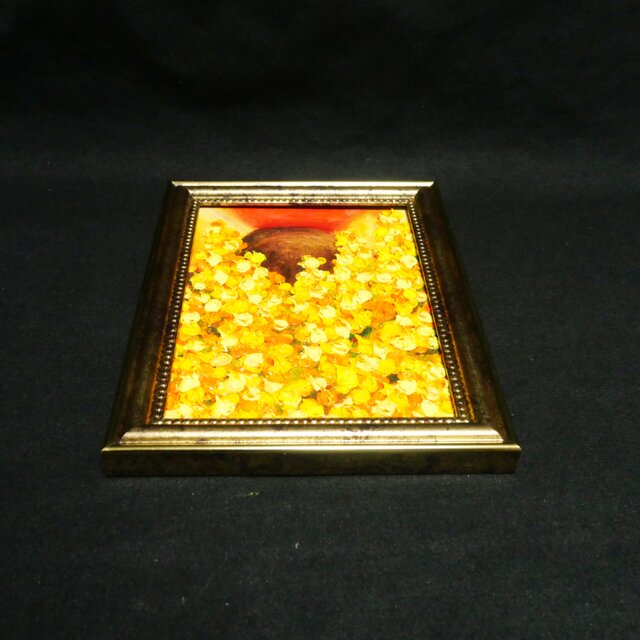 油絵 ミニ絵画 油彩画 【ミモザ】 絵画 原画 | iichi 日々の暮らしを