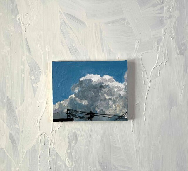 油彩画 原画「近所の風景 その2」アート 絵画 22×27㎝ F3 キャンバス