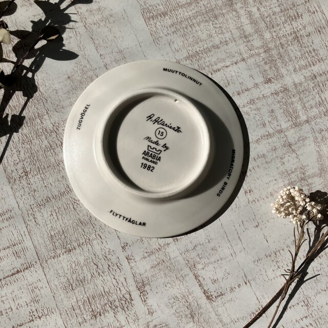 トナカイと渡り鳥＊北欧＊冬の壁飾り／ARABIA／ウォールプレート