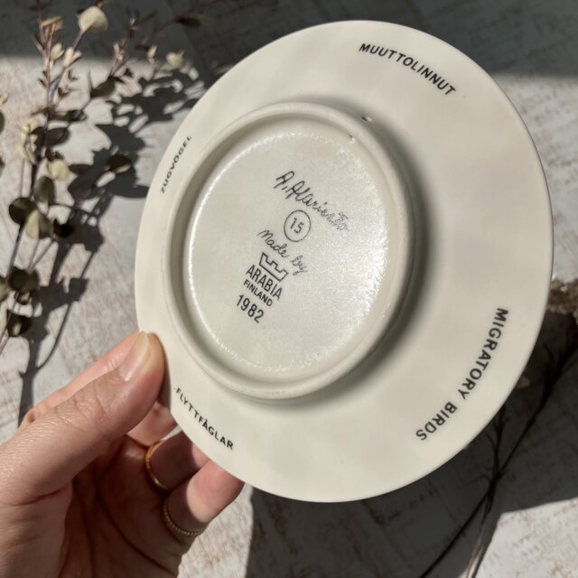 トナカイと渡り鳥＊北欧＊冬の壁飾り／ARABIA／ウォールプレート