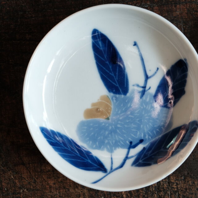 素朴で可愛い時代色絵小皿3客◇瀬戸焼 花文骨董・antiques 丁寧な