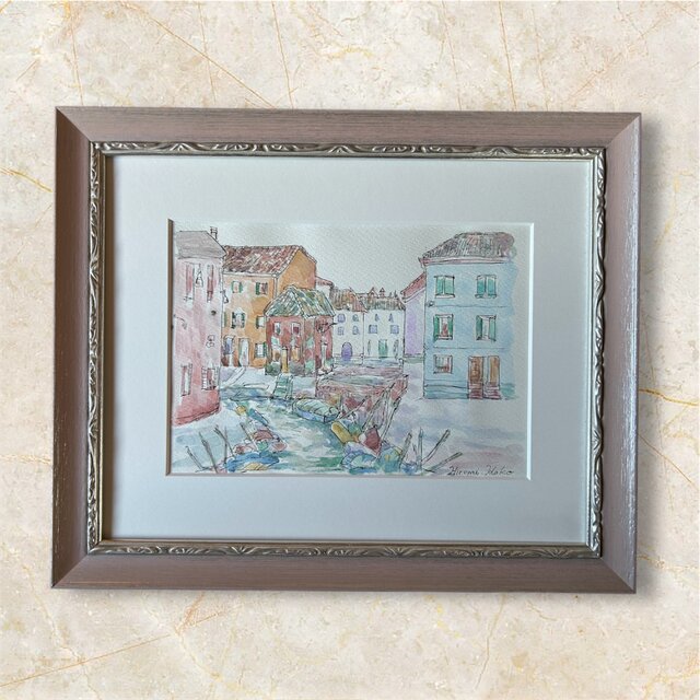 近くの島へちょっと寄り道（イタリア、ヴェネツィアの島、原画、透明