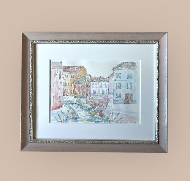 近くの島へちょっと寄り道（イタリア、ヴェネツィアの島、原画、透明