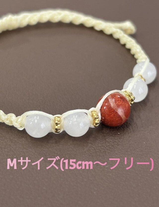 珊瑚ブレスレット アップルサンゴ ローズクォーツ お守りブレスレット